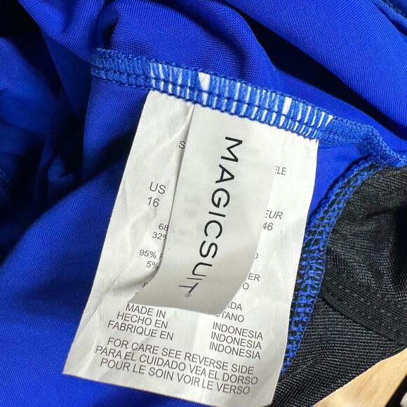 Magicsuit NWT Bianca One Piece Romper Swimsuit Sapphire Size 16 Wireless Bra - Picture 4 of 10